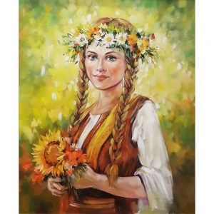 картина за рисуване по номера серия Етно българска девойка