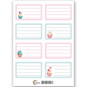 ученически етикети 8бр./лист cupcakes